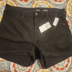 Old Navy Black Jean Shorts with Cuffed Hem